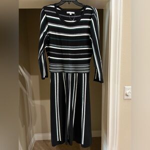 New Sandra Darren Striped Knit Dress XL